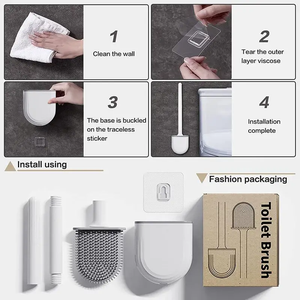 Smart Detachable Silicone Bathroom Toilet Cleaning Brush And Holder
