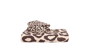 Tyne Collection Cotton Bath Towel - Brown & Leopard