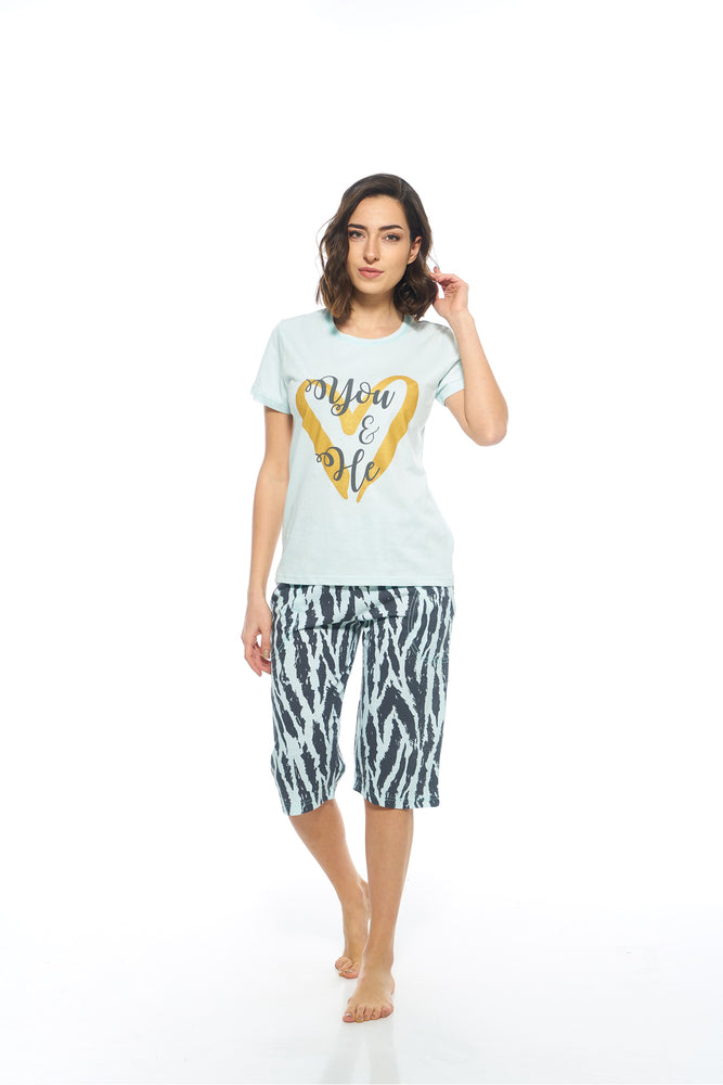 Cotton  Short Pyjama Set with Matching Eye Mask - Zebra Design