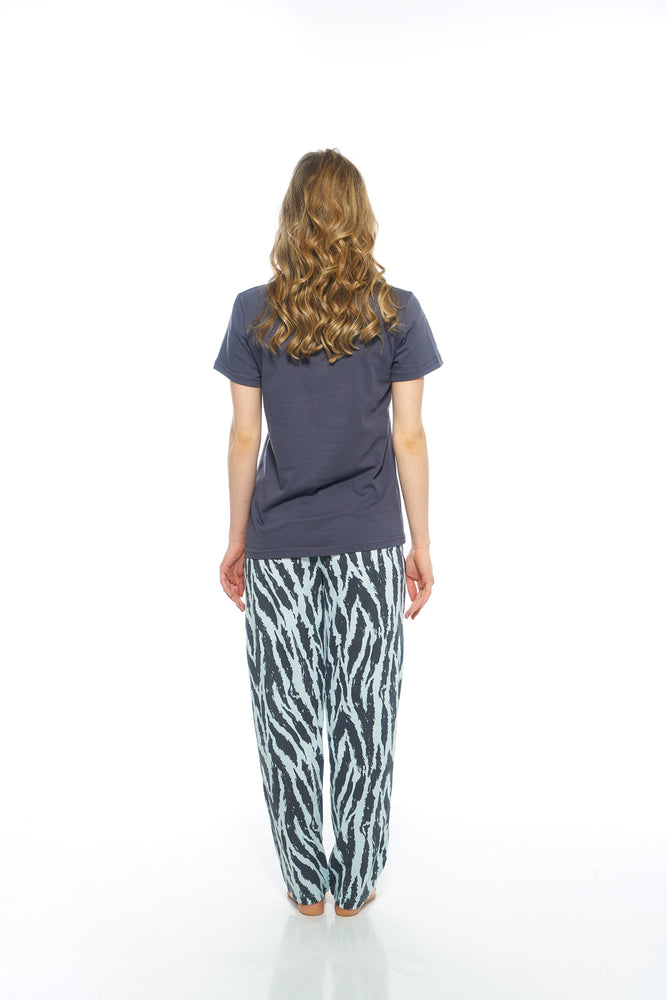 Cotton Pyjama Set with Matching Eye Mask - Zebra Design