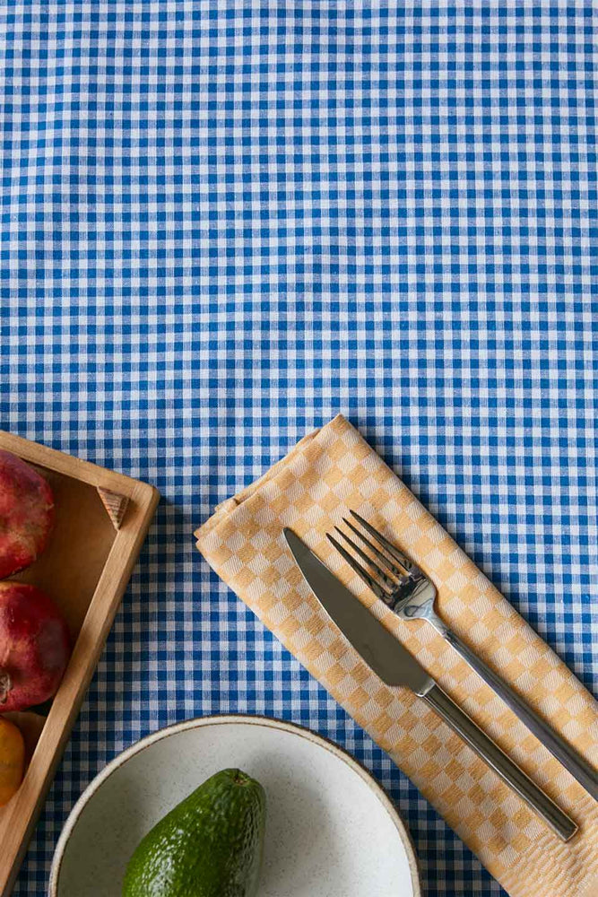 Vintage Style Design Chequered Napkins - Set of 6