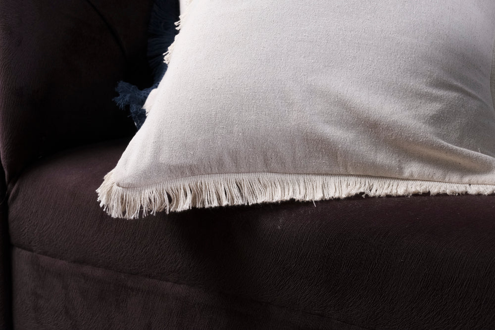 Tassel Fringed Design Pure Linen Cushion Cover