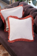 Tassel Fringed Design Pure Linen Cushion Cover