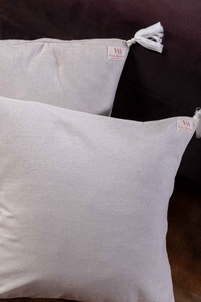 Four Corner Tasseled Pure Linen Cushion Cover
