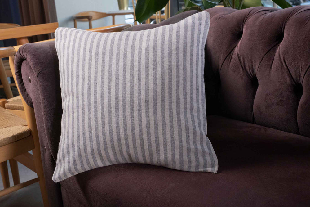 Pure Linen Striped Cushion Cover