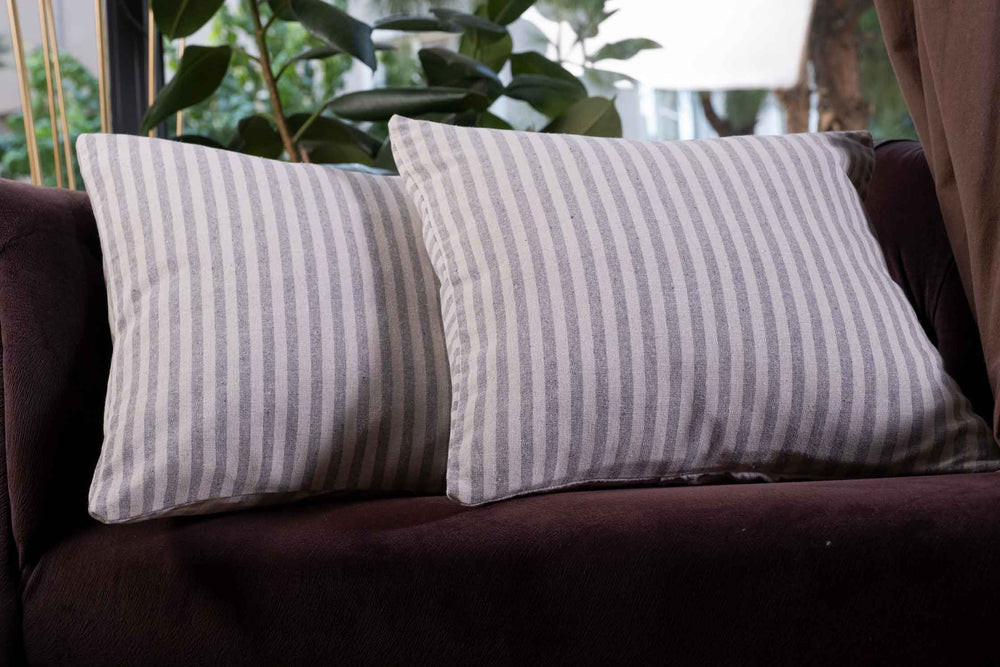 Pure Linen Striped Cushion Cover