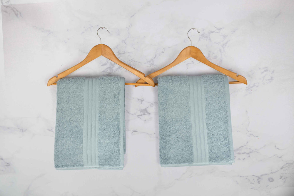 
            
                Load image into Gallery viewer, Mistley Collection Cotton Bath Towel Set of 2 - Duck Egg &amp;amp; Duck Egg
            
        