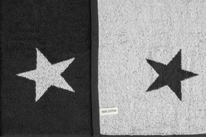 
            
                Load image into Gallery viewer, Tyne Collection Cotton Bath Towel - Black &amp;amp; White Stars
            
        