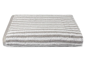 Tyne Collection Cotton Bath Towel - Grey & Striped