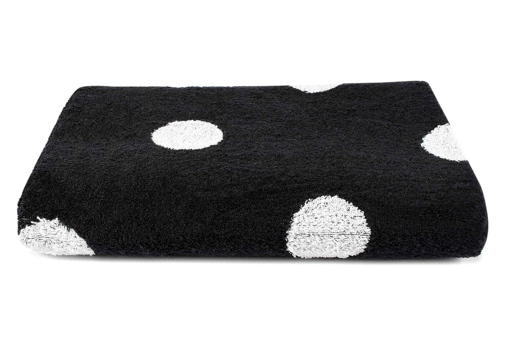 Tyne Collection Cotton Bath Towel - Black & White Spots