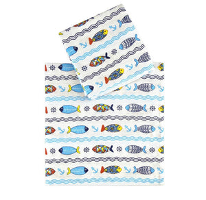 Pack of 2 Muslin Swaddle Blankets - Fish