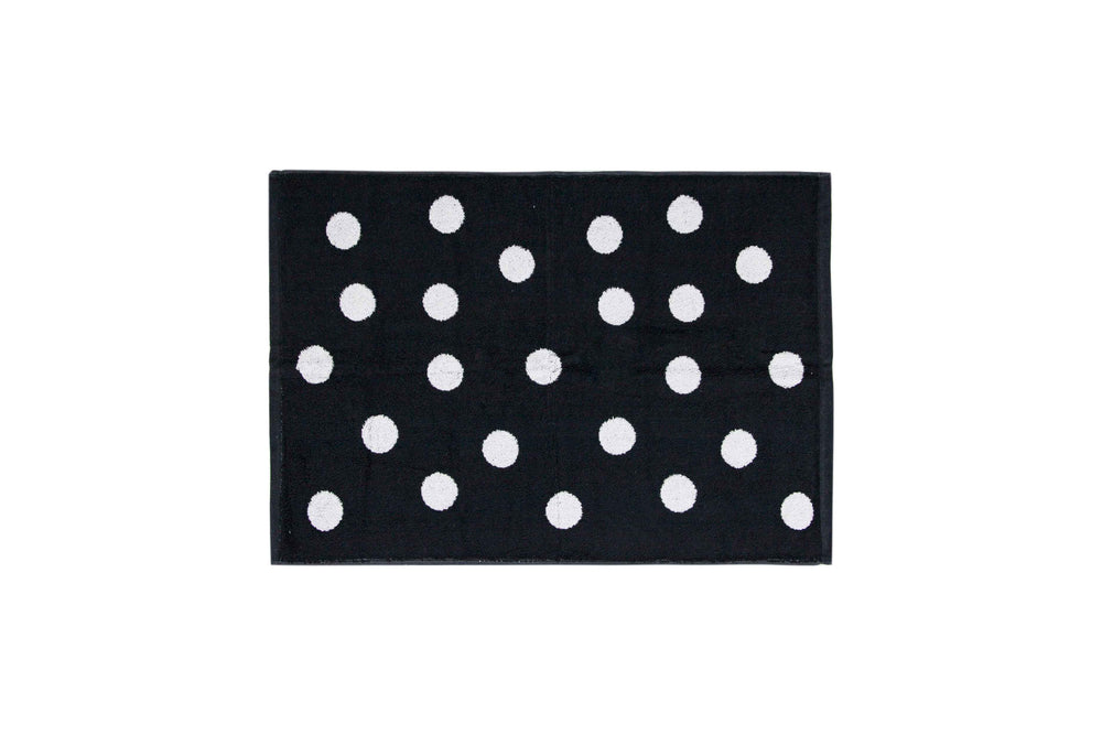 
            
                Load image into Gallery viewer, Tyne Collection Cotton Bath Mat - Black &amp;amp; White Spots
            
        
