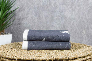 
            
                Load image into Gallery viewer, Tyne Collection of Cotton Guest Towels Set of 2 - Anthracite &amp;amp; White Stars
            
        