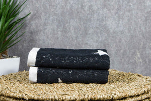 
            
                Load image into Gallery viewer, Tyne Collection of Cotton Guest Towel Set of 2 - Black &amp;amp; White Stars
            
        