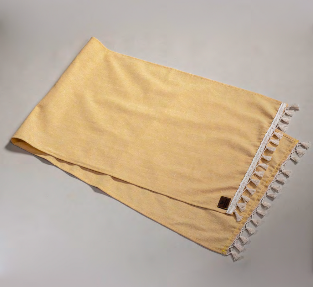
            
                Load image into Gallery viewer, Bobble Cotton Table Runner - Yellow
            
        