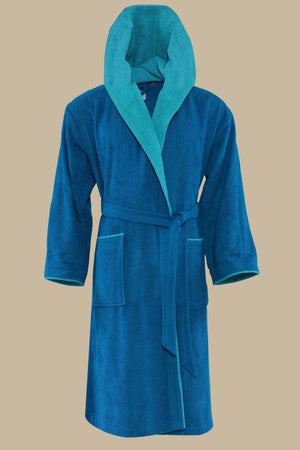 Winchester Collection Hooded Bathrobe - Ice Blue