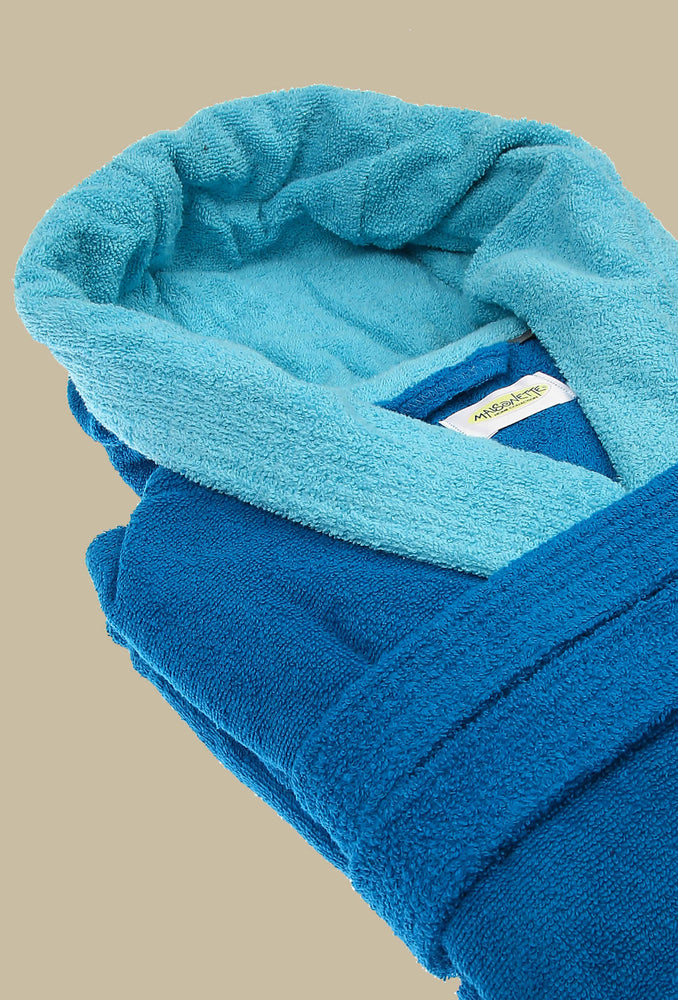 Winchester Collection Hooded Bathrobe - Ice Blue
