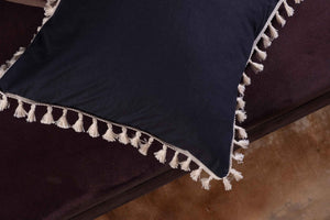 Tassel Fringed Design Cotton Cushion Cover