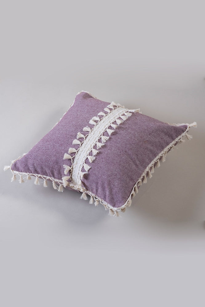 Center Tasseled Cotton Cushion Cover - Lanced