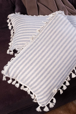 Pure Linen Striped Cushion Cover - Rectangle