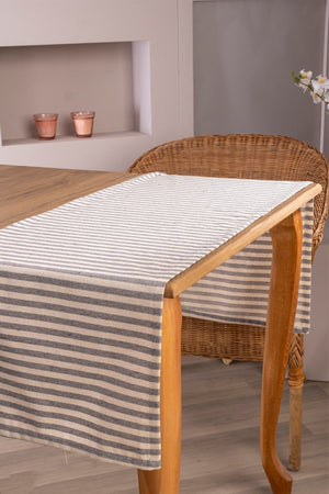 Striped Linen Table Runner