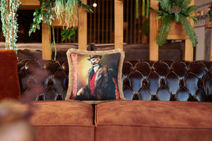 
            
                Load image into Gallery viewer, Mr Cat Printed Velvet Cushion
            
        