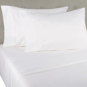 Elastic Corner Double Fitted Sheet Set in White With 2 Pillow