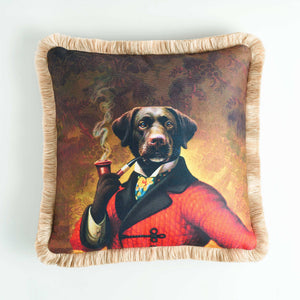 Smoker Dog Printed Velvet Cushion