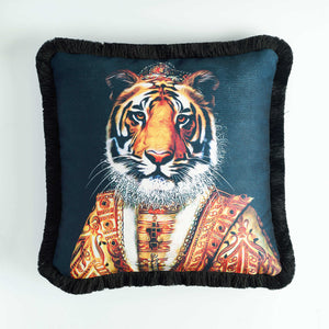 Tiger King Printed Velvet Cushion