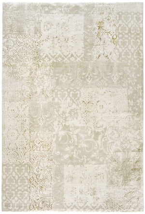 Royal Collection Patch Design Cotton Viscose Blend Rug - Ecru